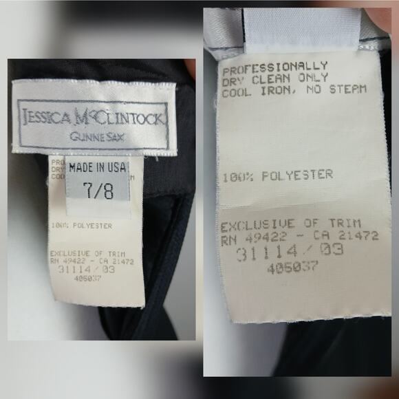 Jessica McClintock Gunne Sax VTG SZ 7/8 (Fits like 6) Black Evening Wear Dress - Picture 9 of 9